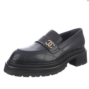 CHANEL  Interlocking CC Logo Loafers